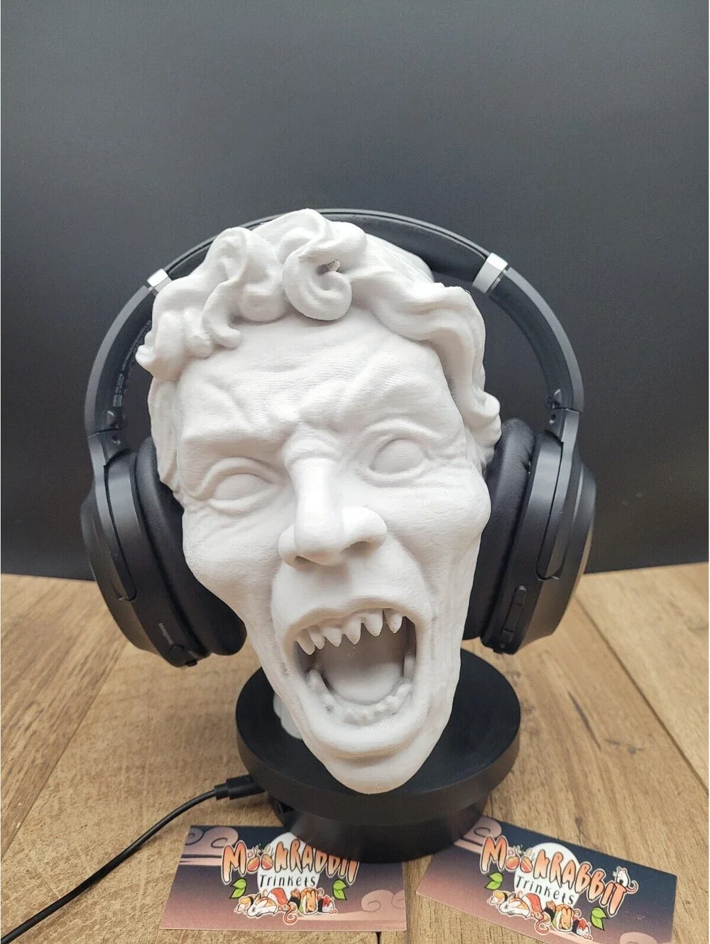 Weeping Angel Headphone Holder - Doctor Who Headset Stand - Gift for Gamer Dad